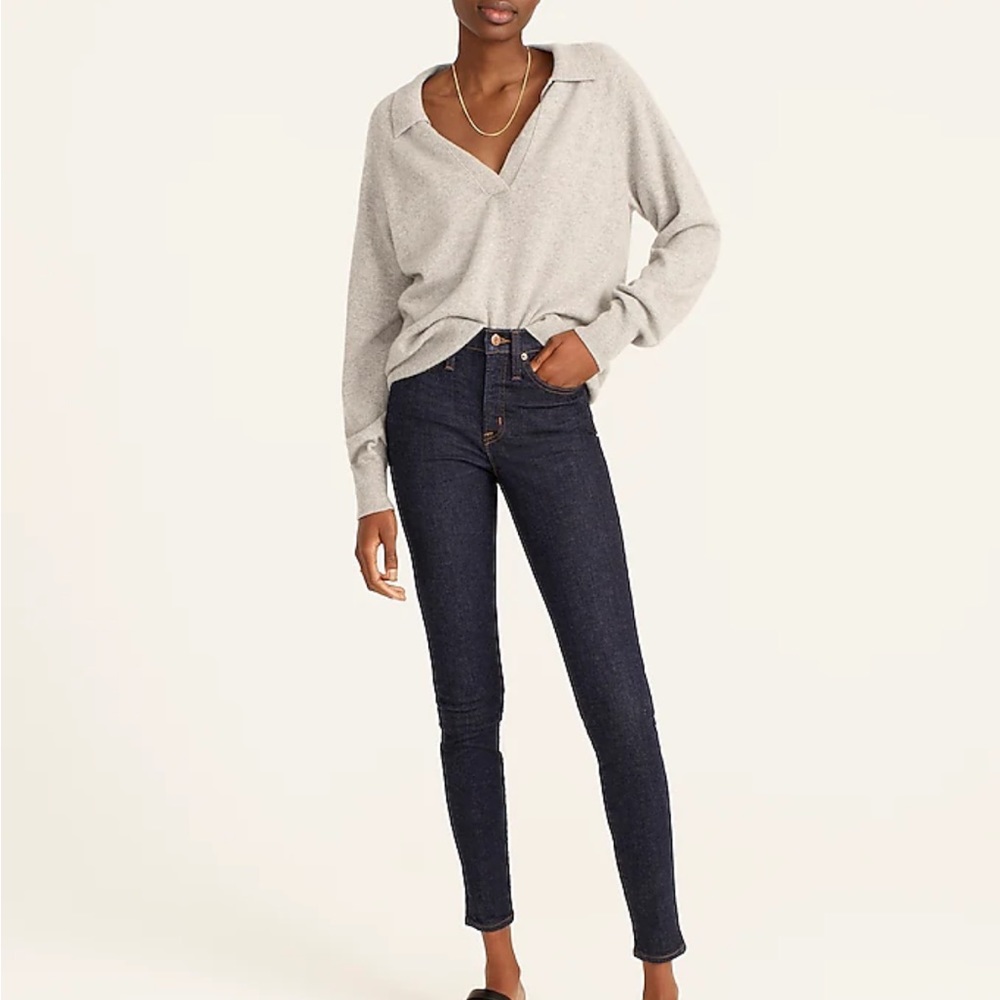 J. CrewTall 9" high-rise toothpick jean in Classic Rinse wash